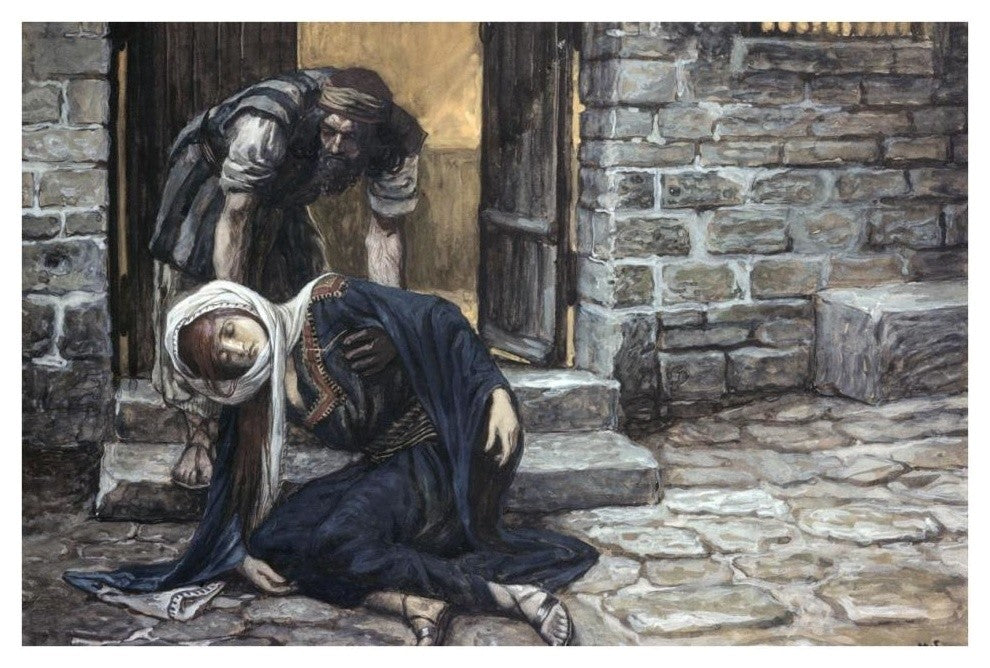 "Levite Findeth His Dead Wife" Digital Paper Print by James Tissot, 38"x26"