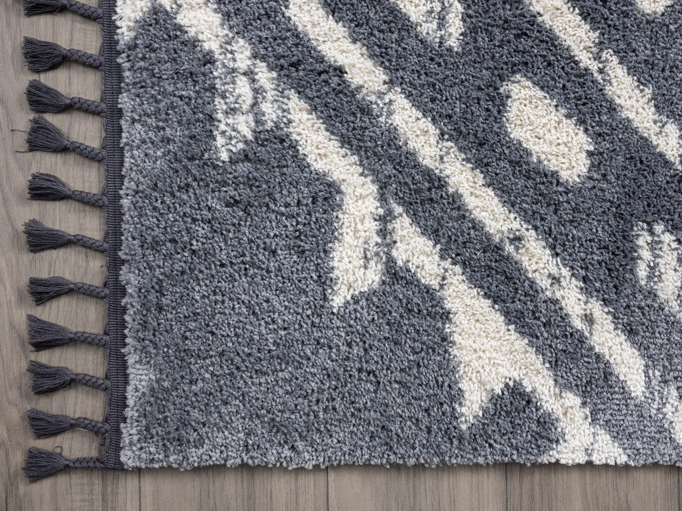 Abani Willow WIL140A Moroccan Grey Shag Area Rug