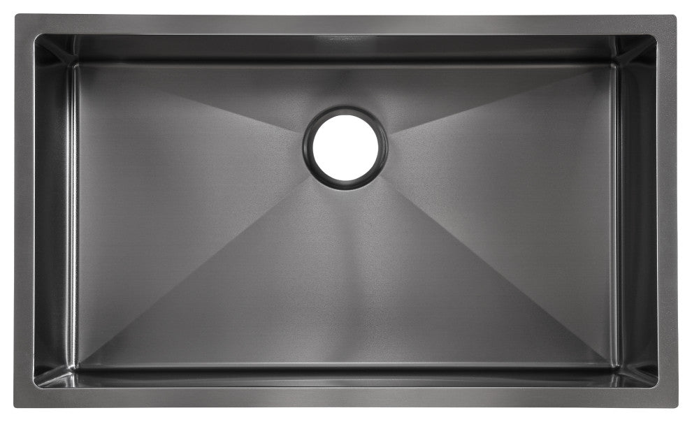 Rivage 32"x19" Stainless Steel, Single Basin, Undermount Kitchen Sink, Black