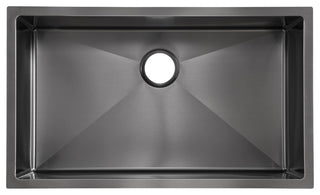 Rivage 32" x 19" Stainless Steel, Single Basin, Undermount Kitchen Sink, Black