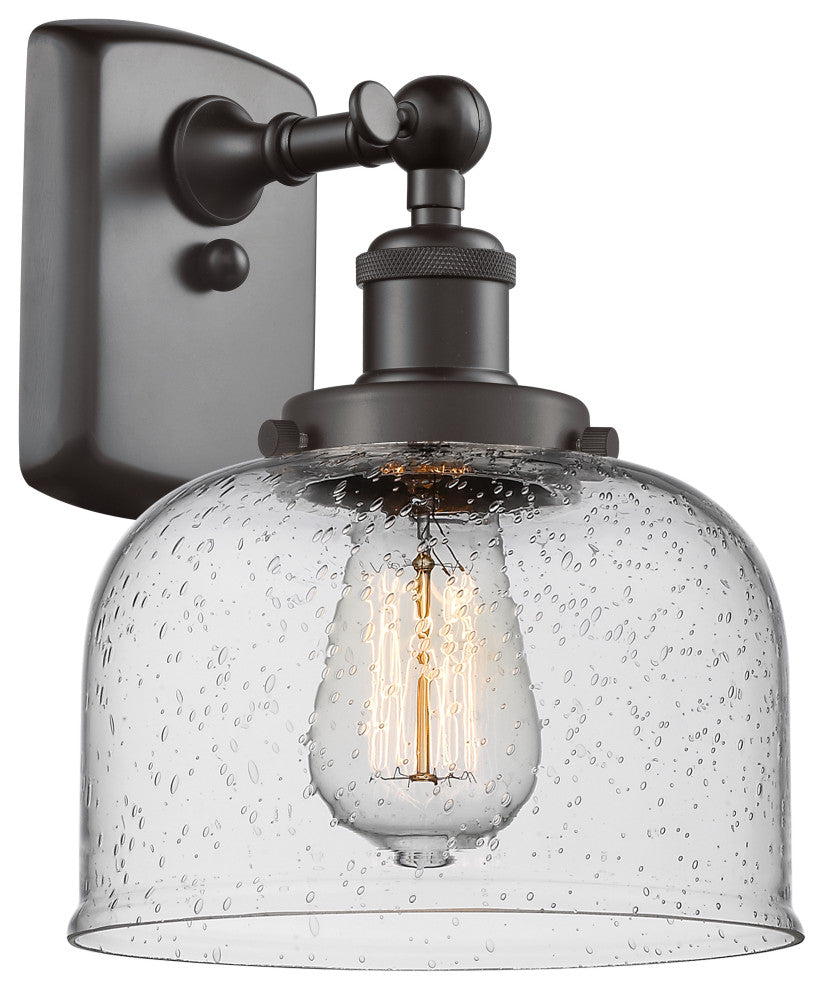 Large Bell 1-Light Sconce, Oil Rubbed Bronze, Seedy