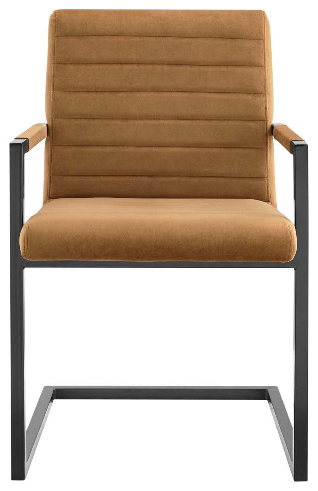 Savoy Performance Velvet Dining Chairs Set of 2, Cognac