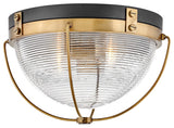 Hinkley Crew Medium Flush Mount, Heritage Brass