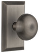 Studio Plate Privacy New York Door Knob, Antique Pewter