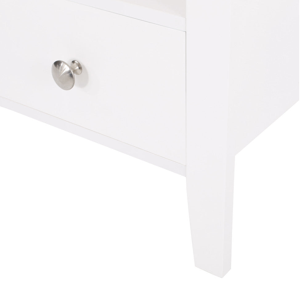 Lewis Bathroom Floor Storage Rack With Drawers, White