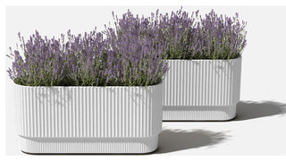 Veradek Demi Series Long 30" Planter, White, 30 Inch, 2 Pack