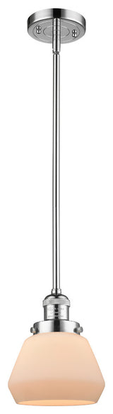 Fulton 1-Light LED Mini Pendant, Polished Chrome, Glass: Matte White Cased