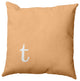 26"x26" Modern Monogram Decorative Throw Pillow, Pale Gold