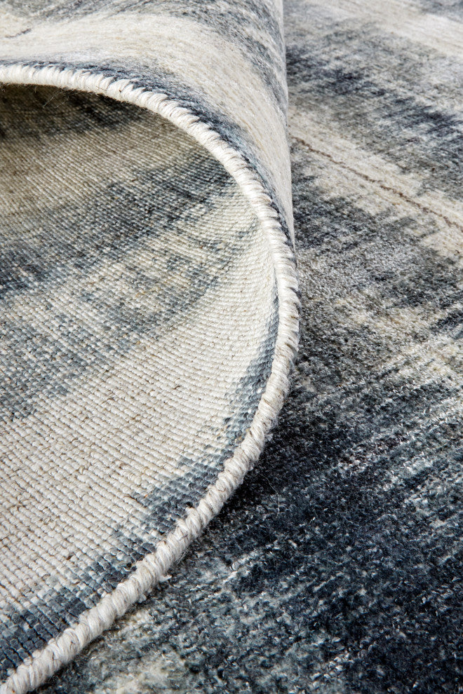 Weave & Wander Malana Handwoven Graident Rug, Dark Slate Blue, 9ft x 12ft Rug