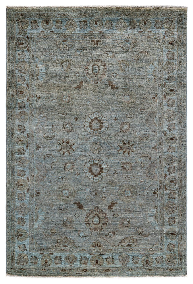 Vibrance, One-of-a-Kind Hand-Knotted Area Rug Gray, 3'10"x5'10"