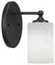 Capri 1-Light Wall Sconce, Matte Black/White Muslin