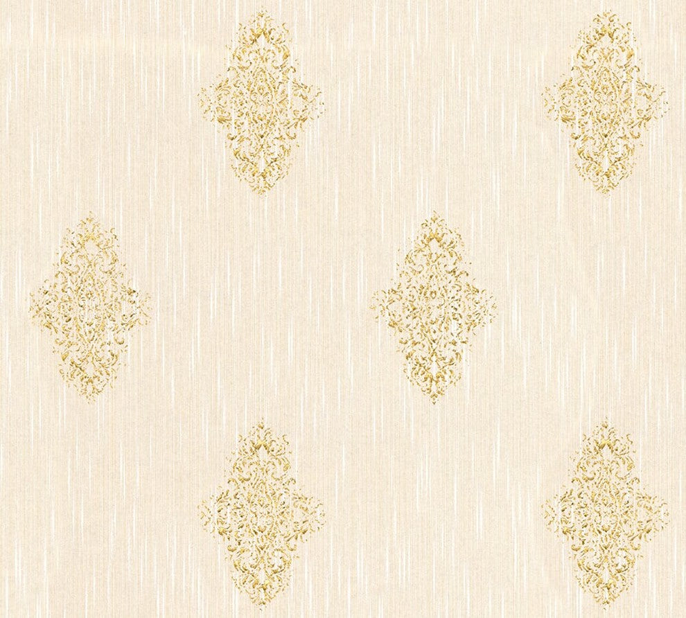 Luxury, A High Quality Ensemble Gold Wallpaper Roll, Traditional Wall Decor