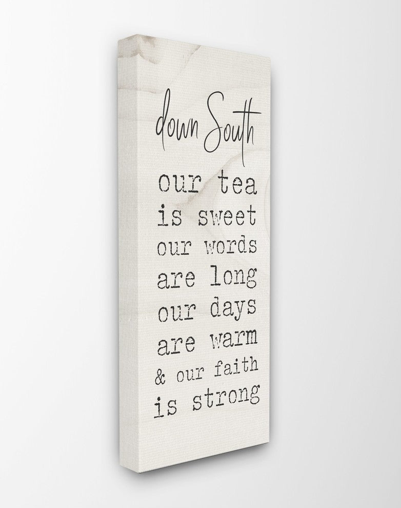 Down South Tea Words & Faith Typography Wall Art, 13"x30", Canvas