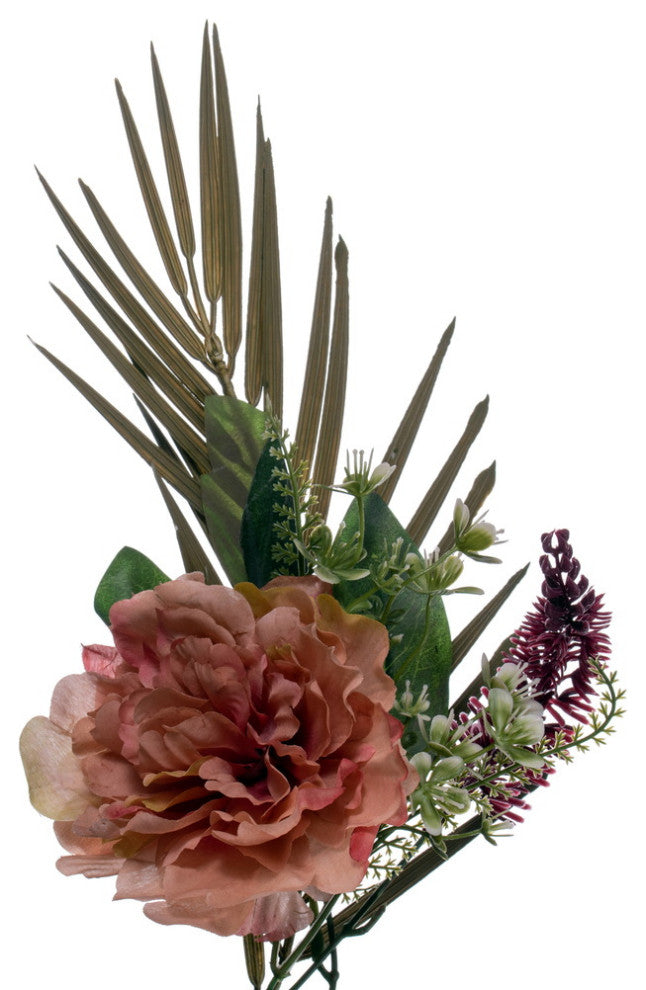 Vickerman 6'' Coral Artificial Peony Dahlia Garland.