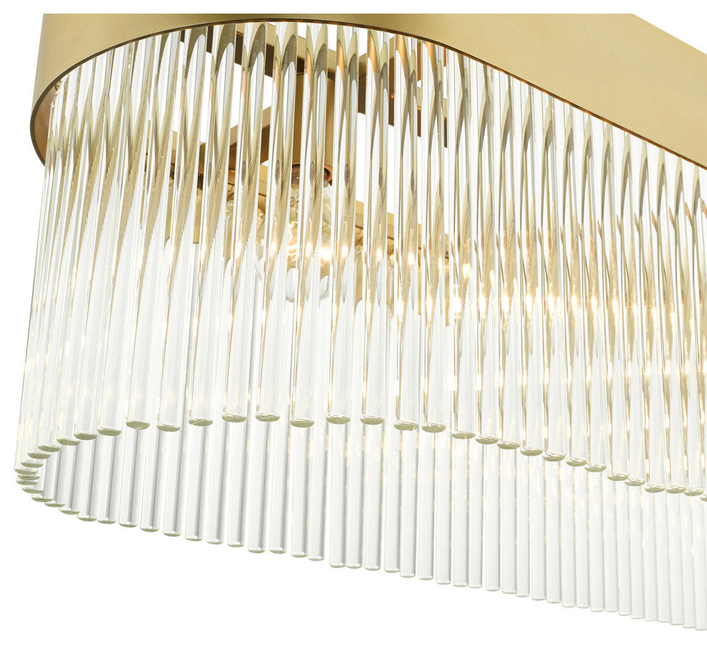 Livex Lighting Norwich 6 Light Soft Gold Linear Chandelier