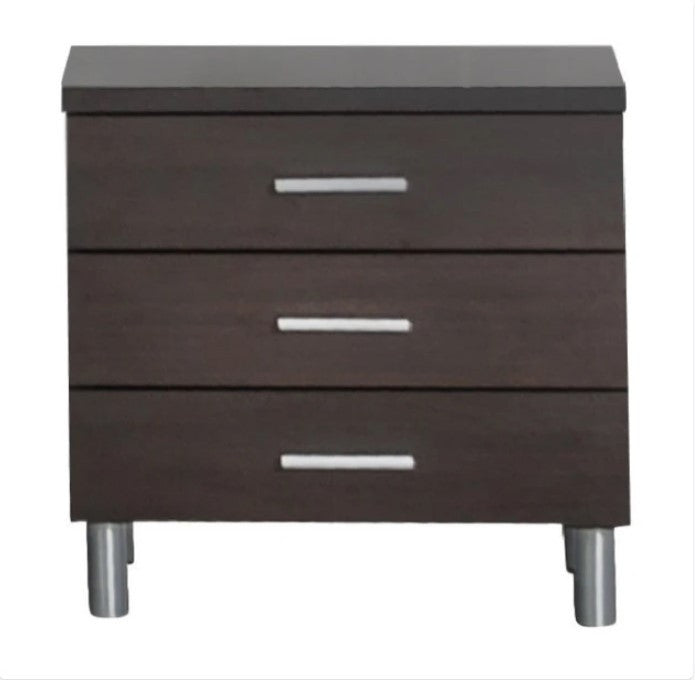 21" Wenge Veneer  Mdf  And Steel Nightstand