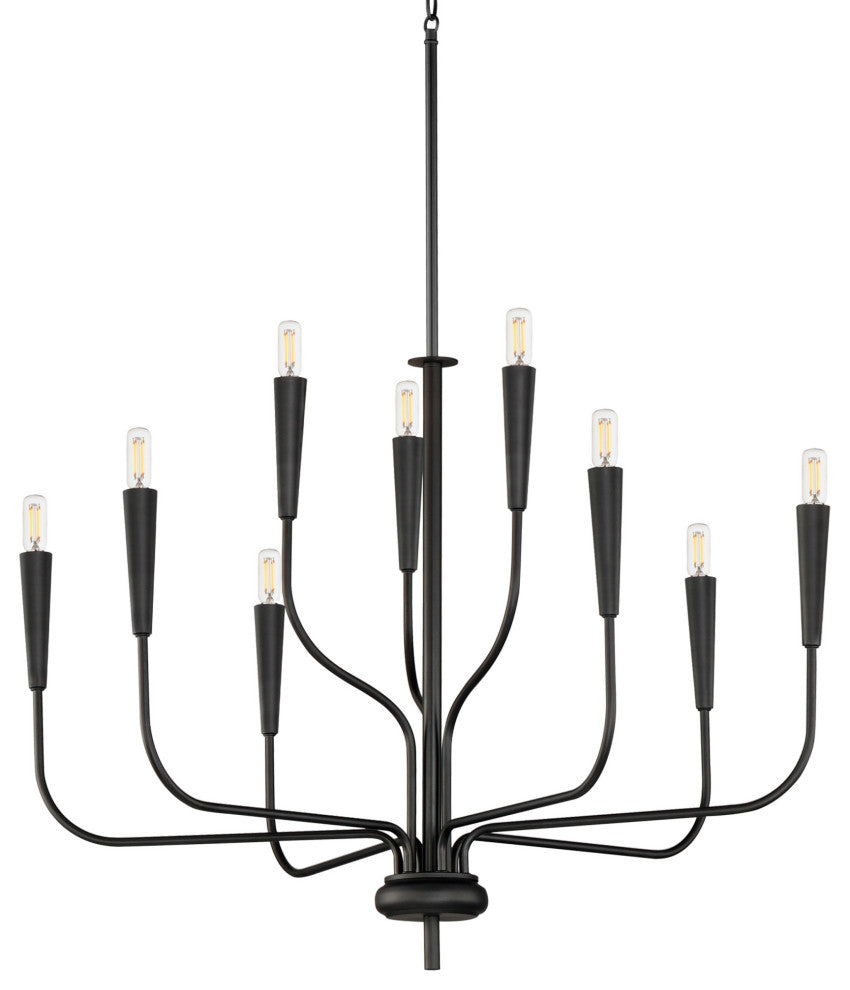 Maxim 24819 Vela 9 Light 32"W Abstract Chandelier - Black