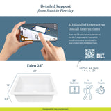 Eden Matte Black Fireclay 23" Single Bowl Undermount Kitchen Sink