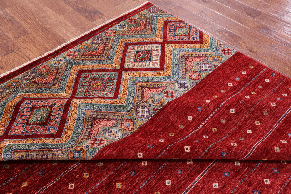 8' 0" X 9' 9" Hand-Knotted Khorjin Super Kazak Wool Rug Q10744