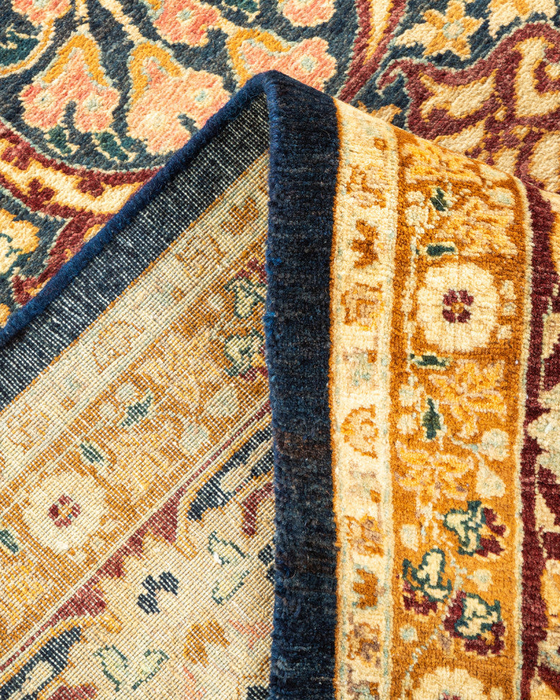 Mumbai, One-of-a-Kind Hand-Knotted Area Rug Blue, 8'1"x10'5"