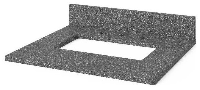 Cade Transitional 24" Grey Bathroom Vanity, Boulder Cultured Marble Vanity Top