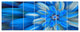 Exotic Dance of Blue Flower Petals, Floral Canvas Art Print, 83"x32", 7 Panels