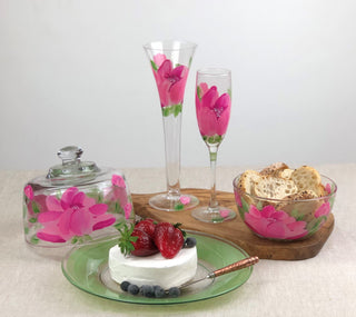 Peony Champagne Glasses, Set of 2