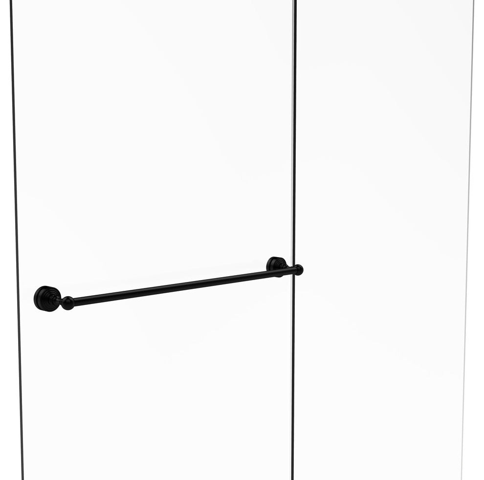 Waverly Place 30" Shower Door Towel Bar, Matte Black