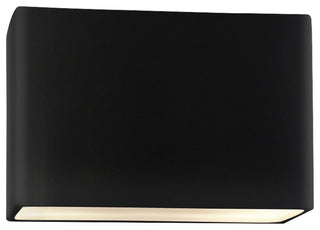 Ambiance LED ADA Outdoor Ceramic Rectangle Wall Sconce With Open Top/Bottom, Carbon Matte Black