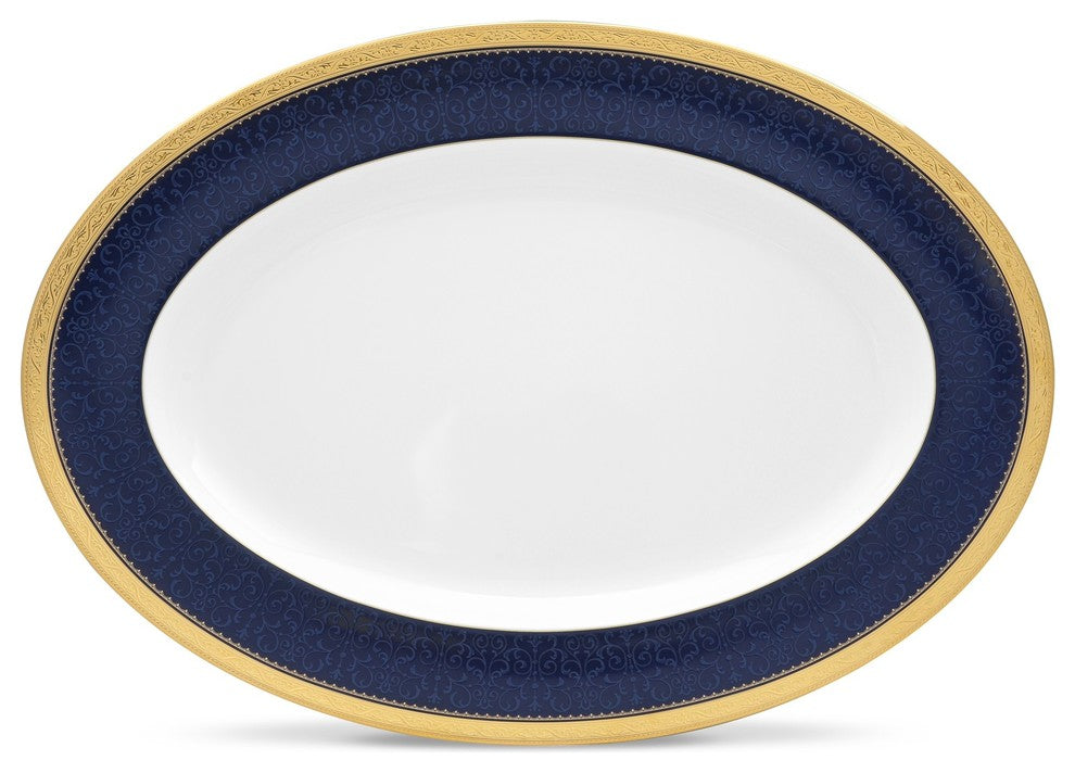 Noritake Odessa Cobalt Gold 16" Platter