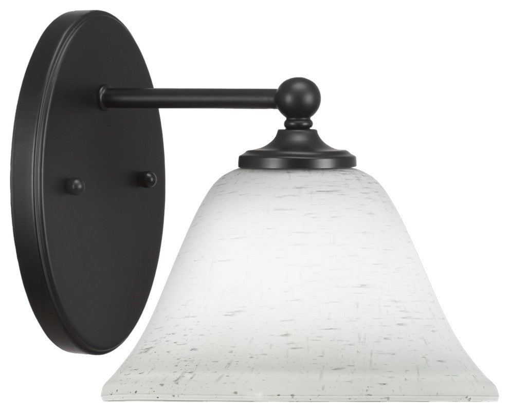 Capri 1-Light Wall Sconce, Matte Black/White Muslin