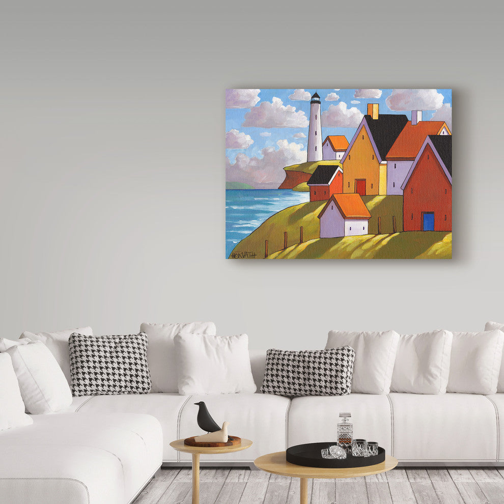 Cathy Horvath-Buchanan 'Lighthouse Cottage Hillside View' Canvas Art