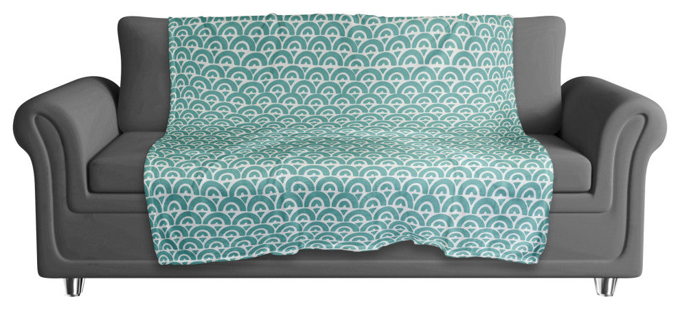 Scallop Teal 50x60 Throw Blanket
