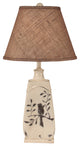 Tapered Distressed Light Nude High Gloss Birds on a Branch Table Lamp