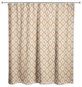 Terracotta Brush Diamonds 71x74 Shower Curtain