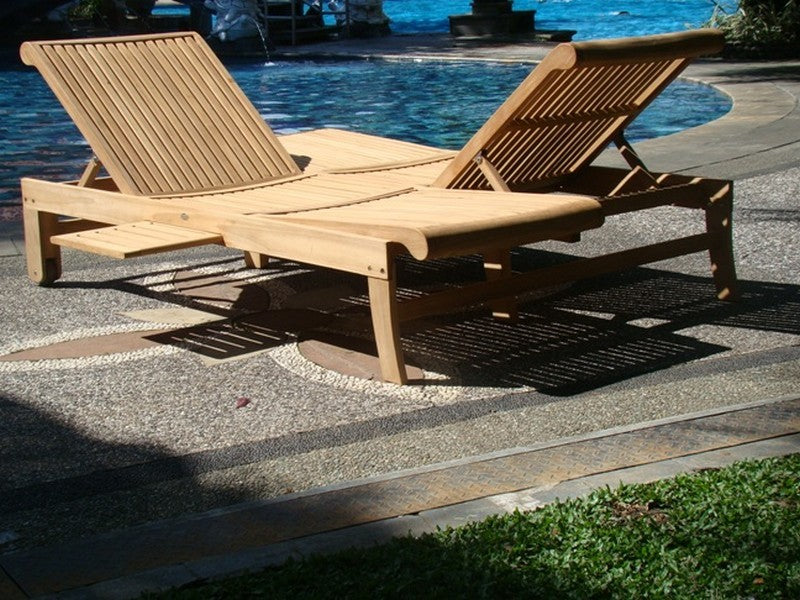 Teak Outdoor Giva Double Chaise Lounger
