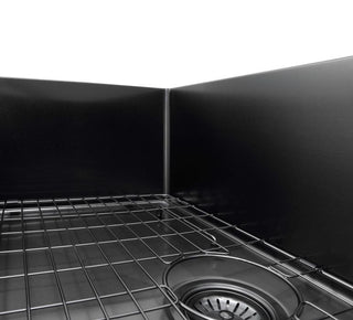 32 in. Single Bowl Undermount Kitchen Sink in Black PVD Nano