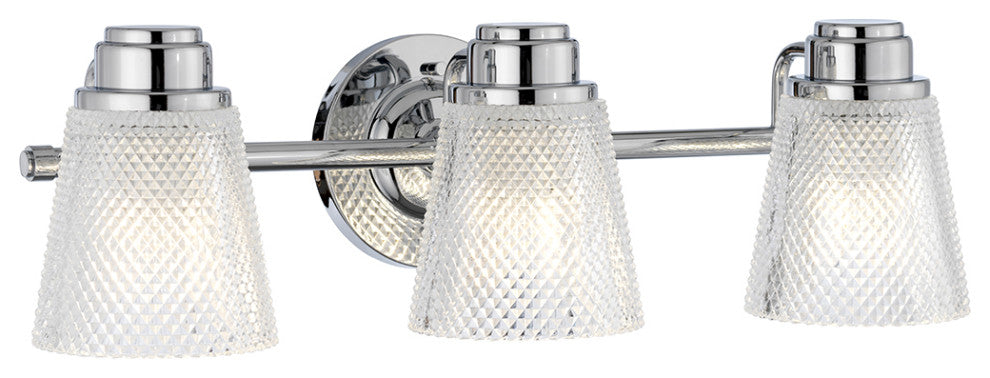 Hudson 3 Light Bath Light in Polished Chrome