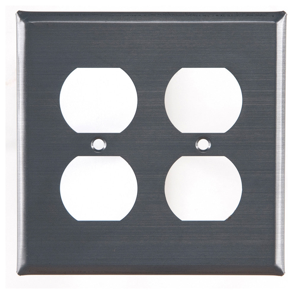 Double Outlet Cover Unpierced in Country Tin