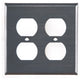 Double Outlet Cover Unpierced in Country Tin