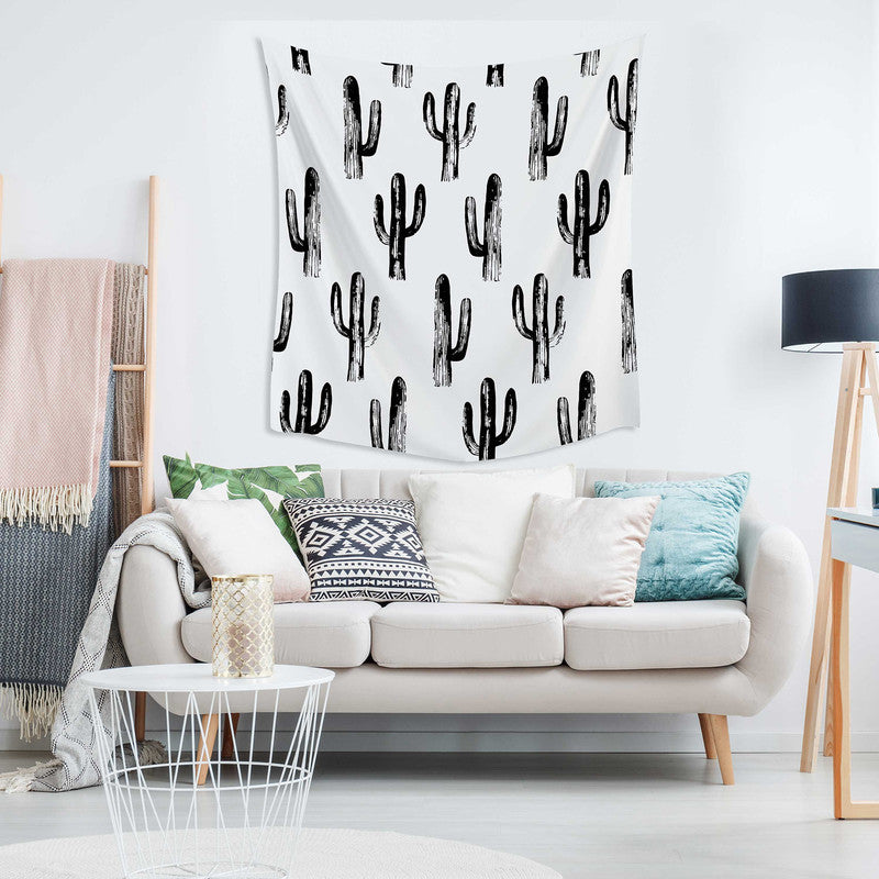 Black & White Cactus Tapestry
