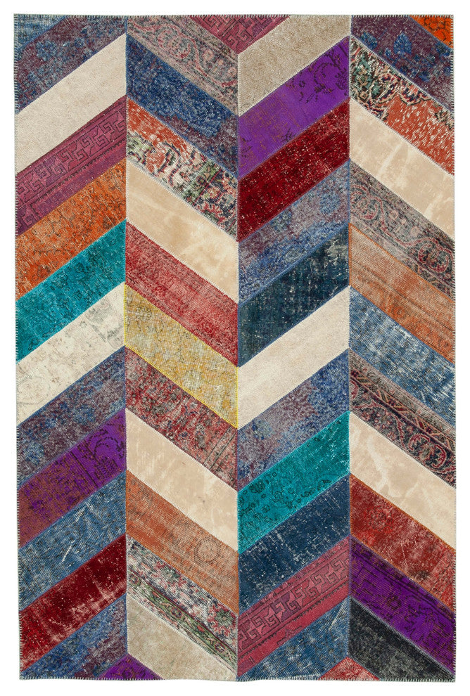 Rug N Carpet - Hand-Knotted Anatolian 6' 5" x 9' 10" Rustic Patchwork Area Rug