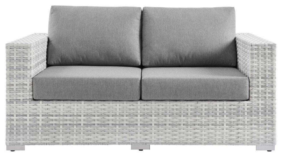 Convene Outdoor Patio Loveseat Light Gray Gray