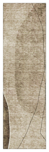 Premium Machine Washable Mayfield AMF696 Brown 2'3" x 7'6" Runner Rug