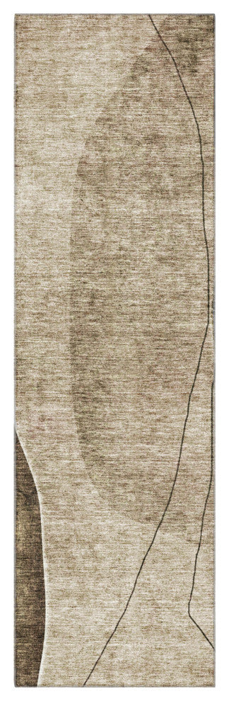 Premium Machine Washable Mayfield AMF696 Brown 2'3" x 7'6" Runner Rug