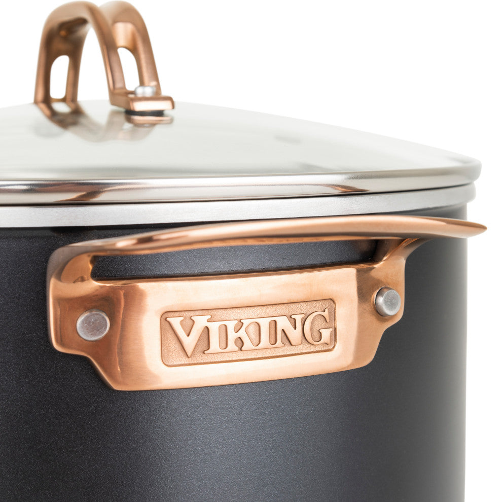 3-Ply 11-Piece Cookware Set, Black With Copper PVD Handle