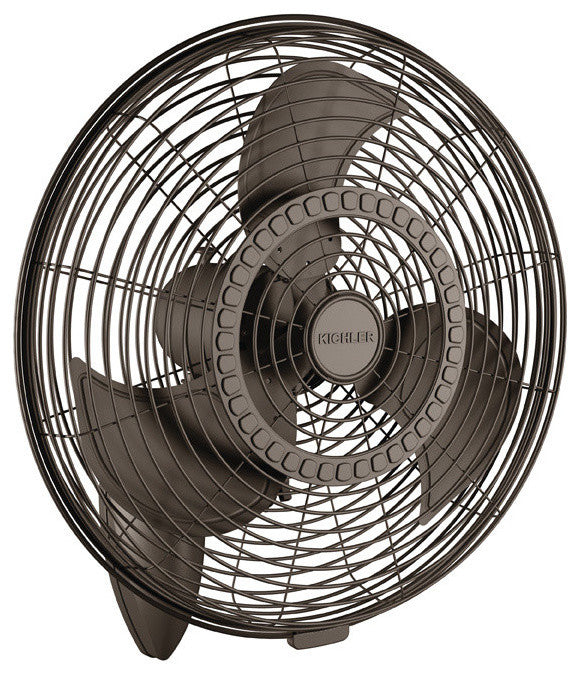 24" Pola Wall Fan, Satin Natural Bronze