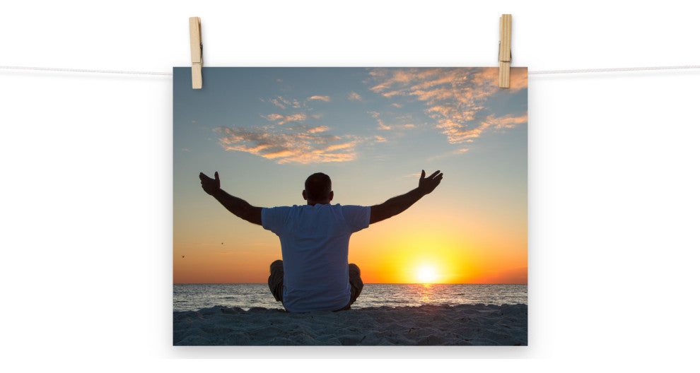 Embrace The Light Sunset Coastal Landscape Photo Wall Art Print - Decor, 11" X 14"