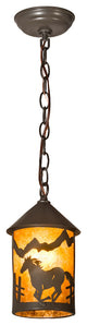 6 Wide Running Horses Mini Pendant