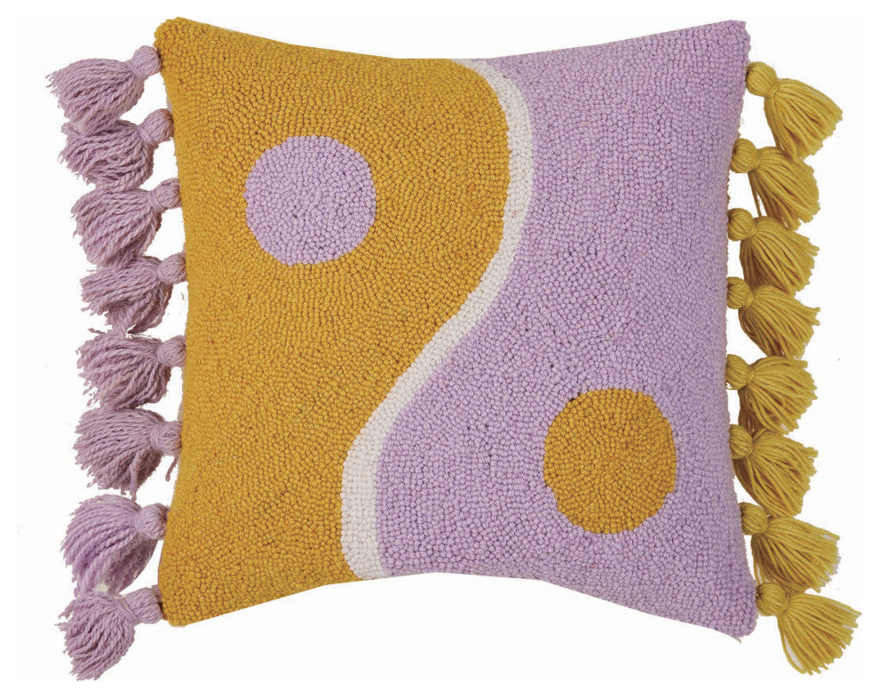 Yin Yang W/Tassels Hook Pillow